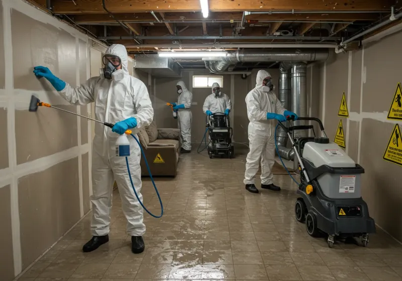 Basement Moisture Removal and Structural Drying process in Hollister, CA